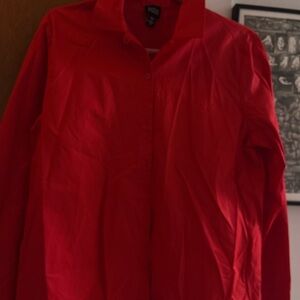 Eileen Fisher Red shirt long sleeves 19 in armpit to armpit and 25 in length
